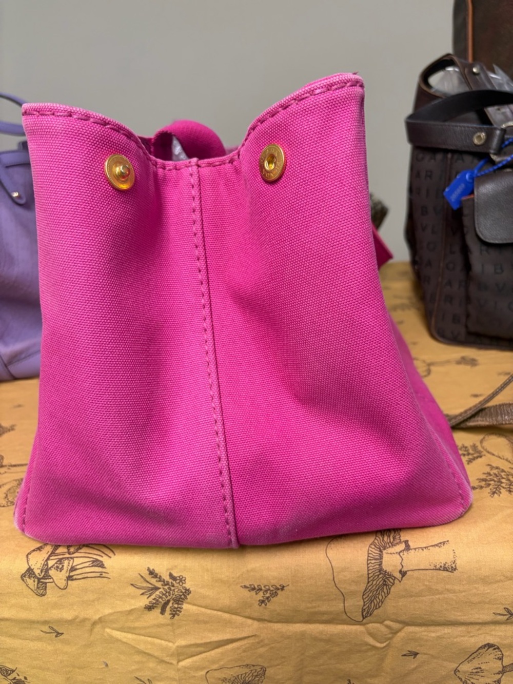 Authentic Prada Pink Canvas Canapa Tote - Picture 4 of 13